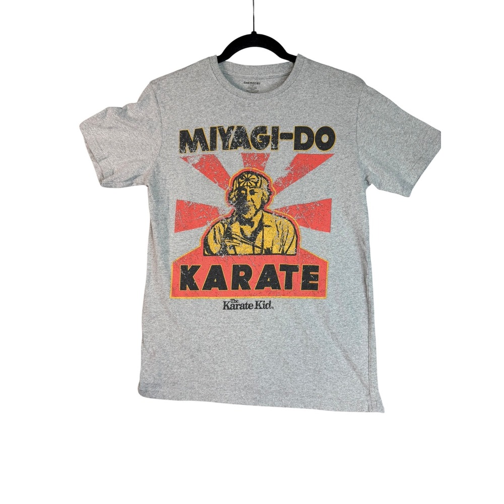 Chemistry The Karate Kid Miyagi-Do Karate Graphic T-Shirt Mens Small Gray 80s